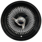 Preview: Show Wire Wheels Straight 100 Speichen Schwarz, Chrom Nippel 15x10 5x5