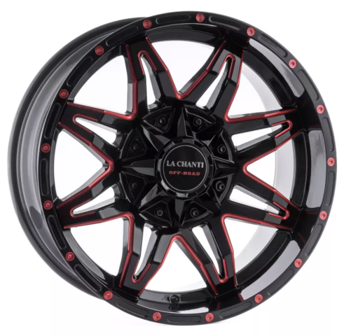 La Chanti LC-OF3 Glanzschwarz / Rot 20x9 6x5.3/6x5.5