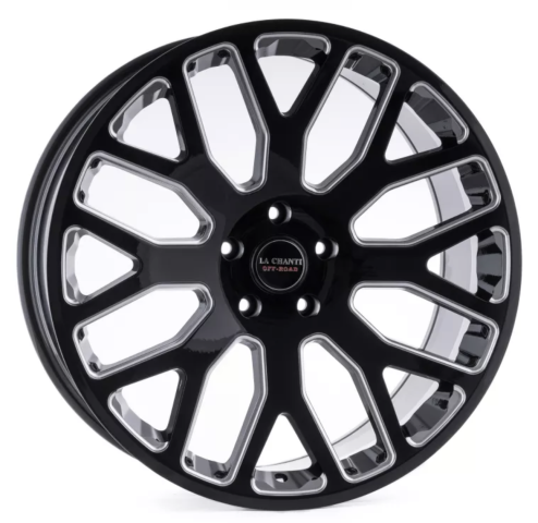 La Chanti LC-OF8 Glanzschwarz gefräst 22x9,5 6x5.5