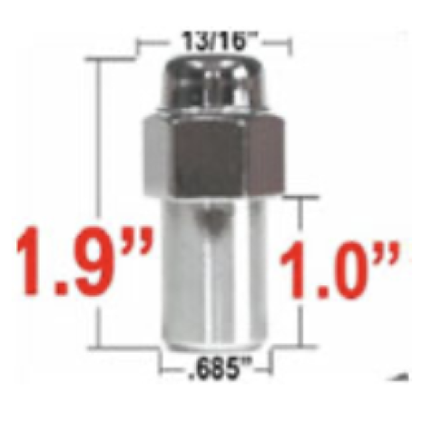 Gorilla Radmutter 13/16" 1/2 Chrom geschlossen 48,26mm