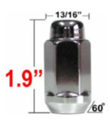 Gorilla Radmutter 13/16" 9/16 chrom geschlossen 48,26mm