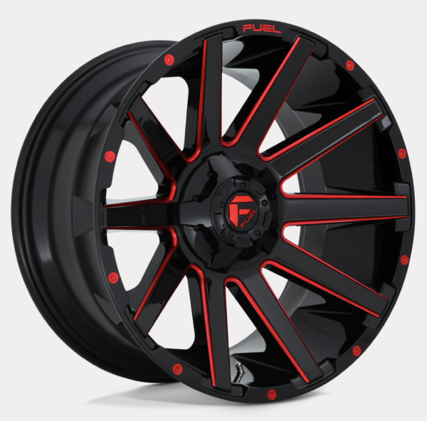 Contra Glanzschwarz/Rot 22x10 6x5,3 & 6x5,5