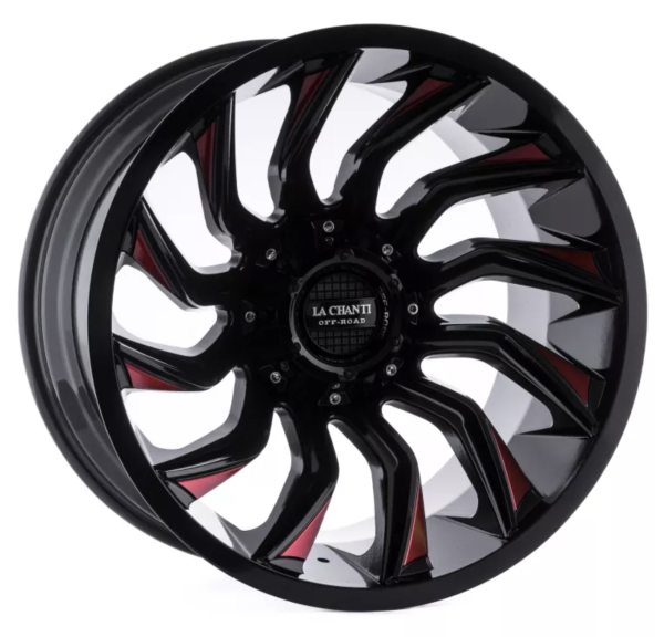 La Chanti LC-OF12 Glanzschwarz rote Speichen 20x12 6x5.5