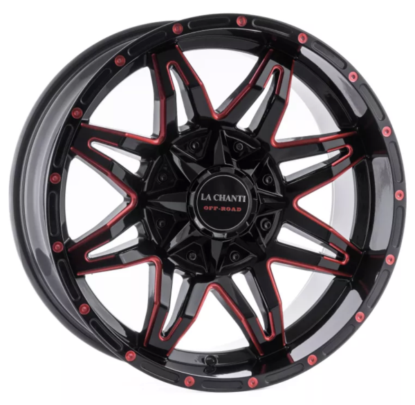 La Chanti LC-OF3 Glanzschwarz / Rot 20x9 6x5.3/6x5.5
