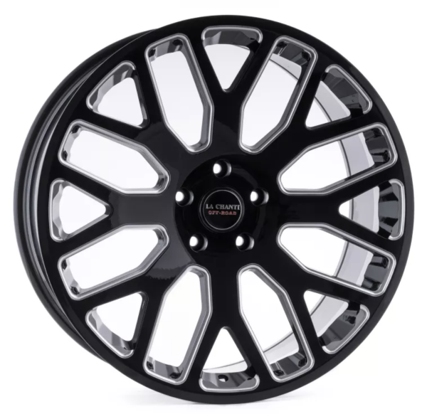 La Chanti LC-OF8 Glanzschwarz gefräst 22x9,5 6x5.5