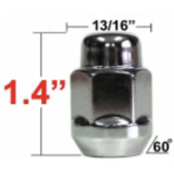 Gorilla Radmutter 13/16" 9/16 chrom geschlossen 35,6mm
