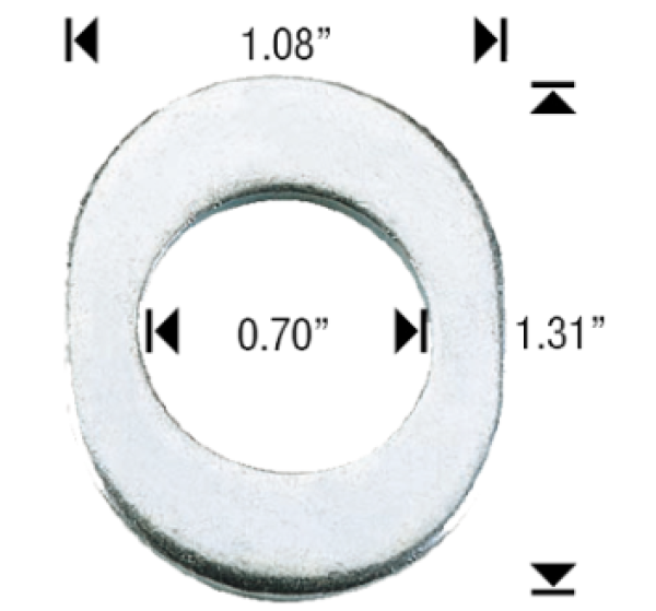 Oval Centre Wheel Washer