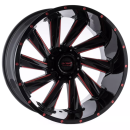 La Chanti LC-OF10 Glanzschwarz rote Speichen 20x12 6x5.3 6x5.5