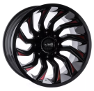 La Chanti LC-OF12 Glanzschwarz rote Speichen 20x12 5x5.5