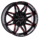 La Chanti LC-OF3 Glanzschwarz / Rot 20x9 6x5.3/6x5.5
