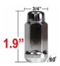 Gorilla Radmutter 3/4" 9/16 chrom geschlossen 48,26mm