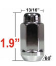 Gorilla Radmutter 13/16" M14x2 Chrom geschlossen