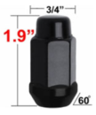 Gorilla Radmutter 3/4" M14x2 Schwarz geschlossen
