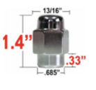 Gorilla Radmutter 13/16" 1/2 Chrom geschlossen 35,6mm