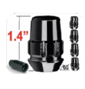 Gorilla Radmutter 1/2 Schwarz geschlossen 35,6mm 5erPack